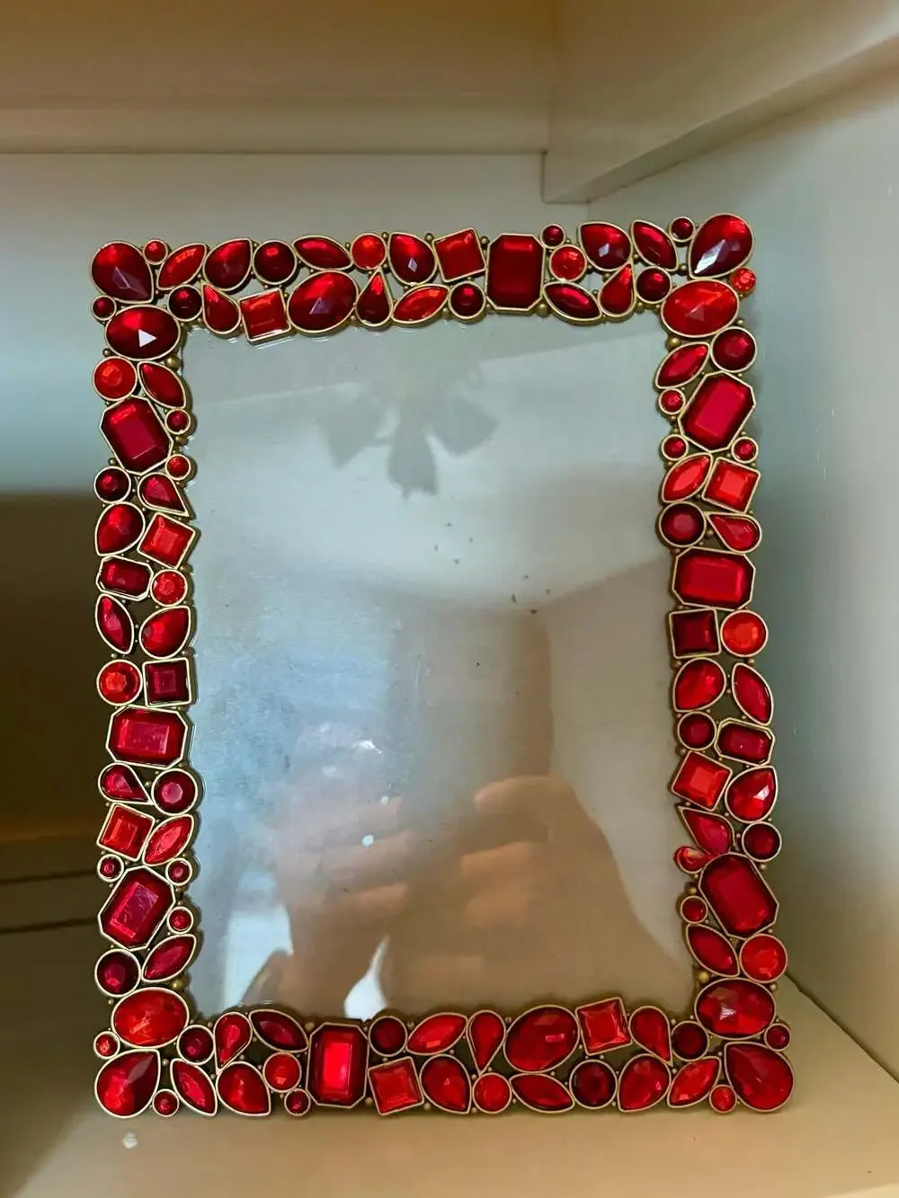 Red Crystal Bejeweled Metal Picture Frame